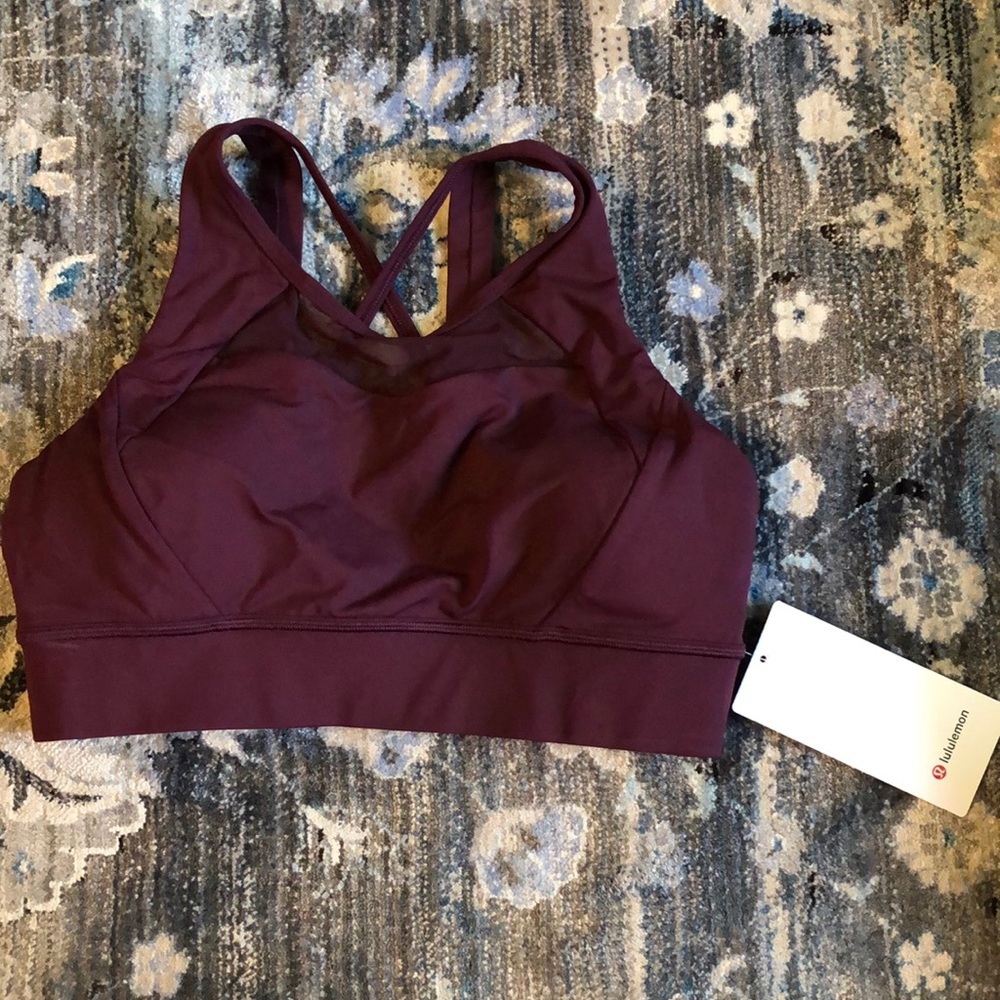 Lululemon Eggplant Purple Breathe It In Bra SZ 12